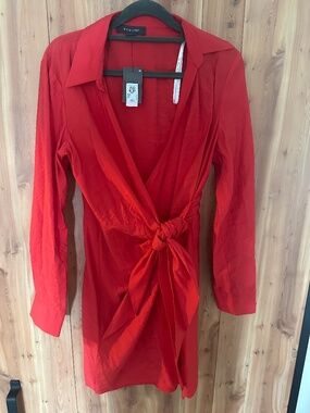Primark Red Wrap Dress – Size 4 (New with Tags)
